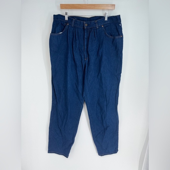 Levi Vintage Plus Size Pleated Tapered High Waist Wide Leg Baggy Zip Up Jeans - Picture 1 of 4